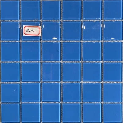 acheter Carreaux de mosaïque en verre de couleur bleue de carreaux de mosaïque de piscine de 48X48MM fabrication en ligne
