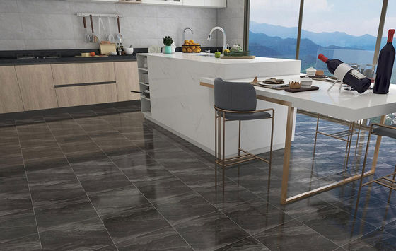 acheter Carreaux rustiques en céramique vitrée gris foncé de 400x400 mm pour mur de sol intérieur fabrication en ligne