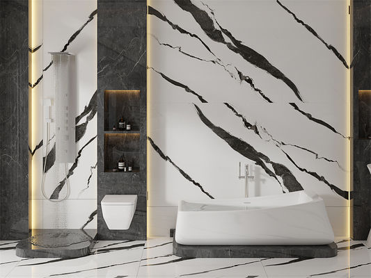 acheter Blanc polissé Slab de pierre sintrée 1420x2700mm Antibactérien Intérieur fabrication en ligne