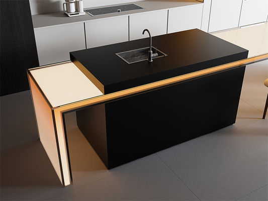 acheter Plaque de pierre sintrée noire mate 1600x3200mm pour la décoration intérieure fabrication en ligne