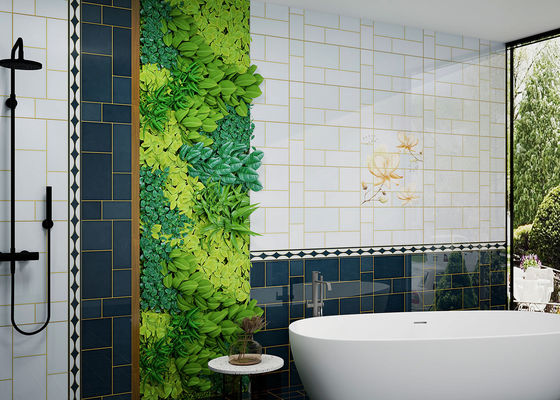 acheter Carreaux de mur en céramique imperméables à l'eau 30x60cm pour salle de bain bleu fabrication en ligne