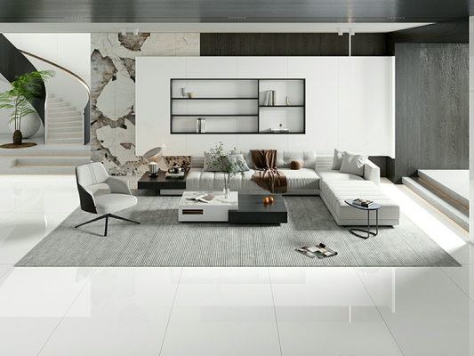 acheter Plancher intérieur rectangulaire 900x1800x9mm Carreaux de porcelaine blanche poli pour salle de bain et salle à manger fabrication en ligne
