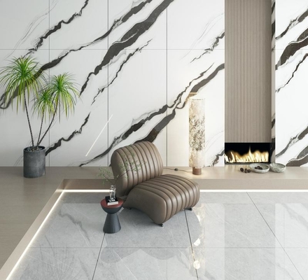 acheter Carreaux de porcelaine vernis poli et antidérapant et Carrara blanc 900x1800x9mm Carreaux de sol et de mur pour décoration et bureau fabrication en ligne