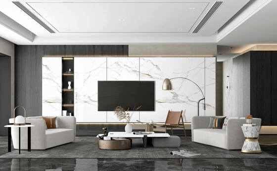 acheter Carrara carreaux de sol et de murs en porcelaine vernis poli 900x1800x9mm pour la décoration et la construction fabrication en ligne