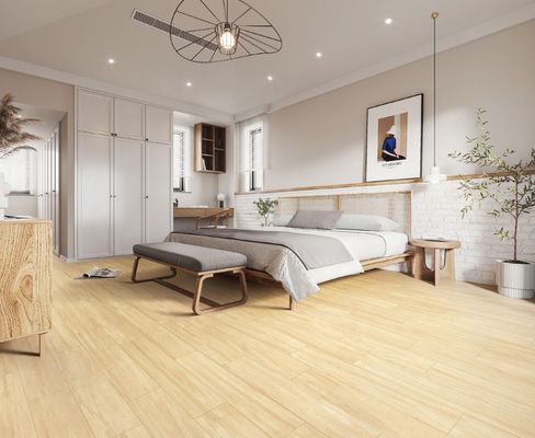 acheter Bandes de carrelage en porcelaine imitation bois jaune marron AAA Grade 165x1000mm fabrication en ligne