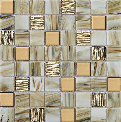 acheter Mosaïques en verre de mur intérieur de 304x304 mm de qualité jaune AAA et écologique pour la décoration créative et l'hôtel fabrication en ligne