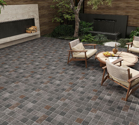 acheter Carreaux de sol en céramique rétro mat gris résistant à l'humidité 600x600 mm Carreaux de sol extérieurs Épaisseur 12 mm pour la cour fabrication en ligne