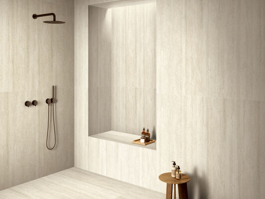 acheter Plancher intérieur jaune pâle résistant à l'usure Travertin 600x1200mm Carreaux de porcelaine mat pour salle à manger fabrication en ligne