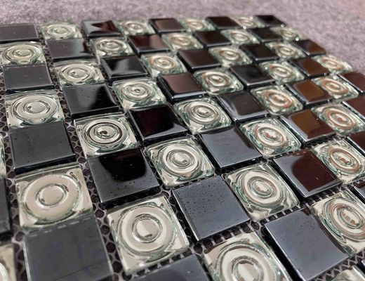 acheter Le carrelage blanc noir poli iridescent, 1.36kgs plaquant a réutilisé les tuiles de mosaïque en verre fabrication en ligne