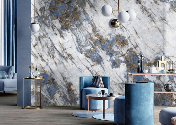 acheter Plaque en pierre de paon bleue sintrée 1200x2400 mm Décoration murale fabrication en ligne