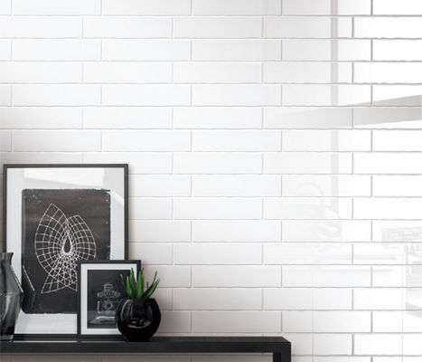 acheter Tuile brillante artistique de mur de bord blanc pur de vague pour la décoration à la maison de salle de bains fabrication en ligne