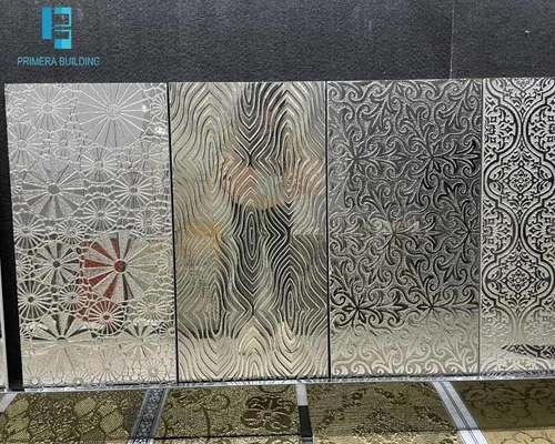 acheter Le mur de salle de bains d'épaisseur de 3 10mm mis le feu par périodes couvre de tuiles la couleur d'or et argentée SASO fabrication en ligne