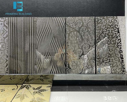 acheter le carreau de céramique 3D de 300x600mm a poli vitré avec la ligne décor d'or de mur fabrication en ligne