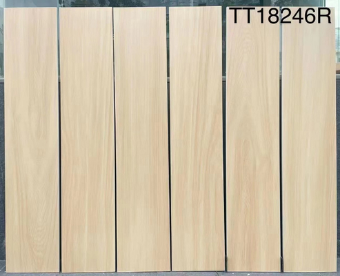 Carreaux de céramique en bois pour mur intérieur gris 8x40'inch pour projet balcon Foyer bande de porcelaine émaillée douce
