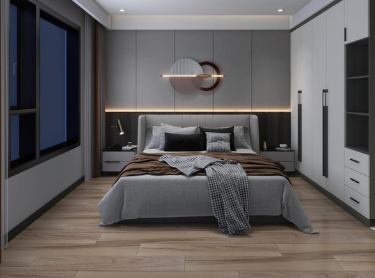 bande en bois Gray Kitchen Bedroom Decoration de porcelaine de ménage de carreau de céramique de 200X1200mm