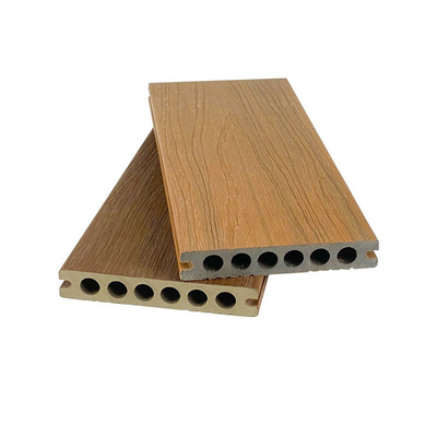 Conseils composés de plastique de Decking en bois d'extrusion de Co en dehors de parqueter le HDPE rond de trou de 138x23mm