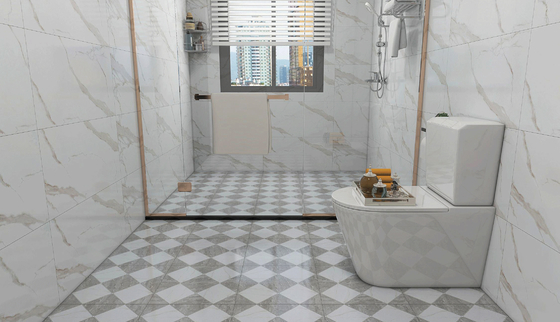 Carreaux rustiques en céramique à l'intérieur, plancher gris, carreaux muraux antidérapants