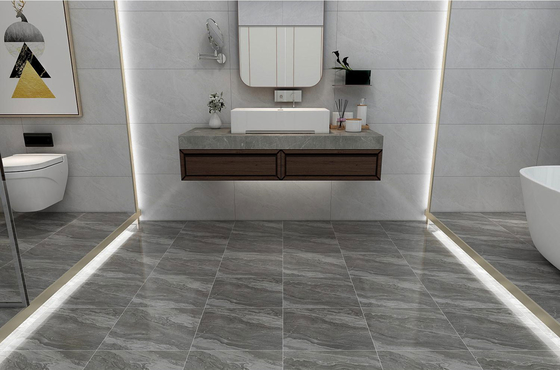 Carreaux rustiques en céramique écologique de 400x400 mm pour salle de bain et carreaux de sol en marbre gris vitrifié pour salon