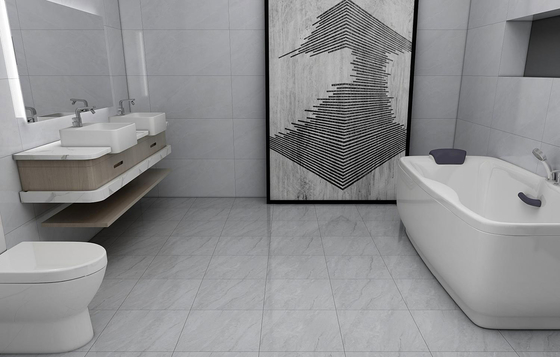 3~6% d'absorption de l'eau Carreaux céramiques rustiques Cuisine Grise Plancher intérieur Mat vitré brillant