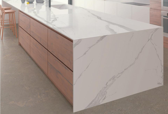 Dalle en pierre frittée Cloud White 12mm Matte pour plan de travail de cuisine