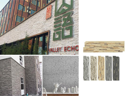Granit gris 1160x300x30 mm Pierre culturelle Brique polyuréthane Panneau de bâtiment décoratif extérieur