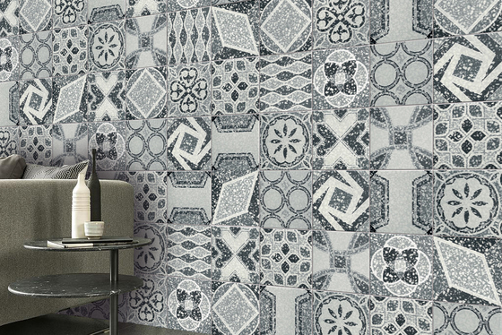 Carreau de céramique rustique gris et bleu 250x250mm pour sol intérieur