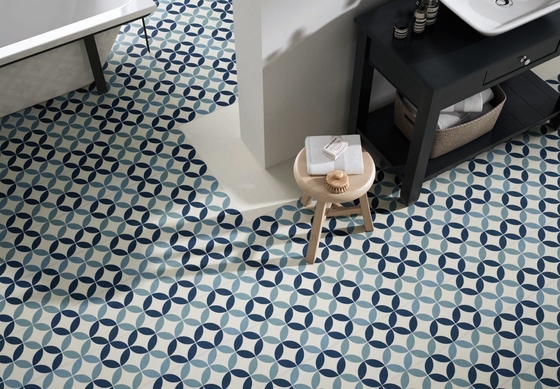 Carreaux de sol céramique rustique résistant à l'usure bleu de 250x250 mm pour le salon et carreaux de sol écologiques pour la salle à manger