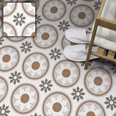 Carreaux de sol bruns et blancs antibactériens de 250x250 mm pour le salon et les parois antidérapantes Carreaux de céramique rustique pour la salle à manger