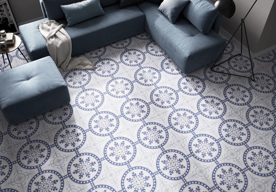 Carreaux rustiques en céramique bleu clair de 250x250 mm pour le sol intérieur