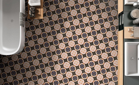 Carreaux de mur noir et orange 250x250mm pour la salle de bain et superbes carreaux de céramique rustique pour le salon