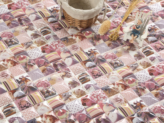 Carreaux rustiques en céramique rose de 300x300 mm pour la cuisine et carreaux muraux brillants décoratifs pour l'hôtel