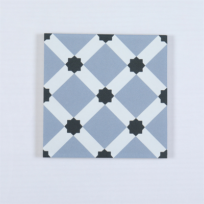 Carreaux rustiques en céramique bleue 20x20 cm plancher intérieur en argile