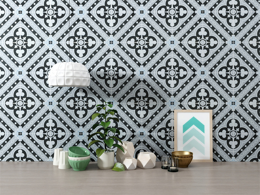 Carreaux de sol en gris pour l'intérieur écologique 200x200 mm pour la décoration et carreaux rustiques en céramique pour le salon