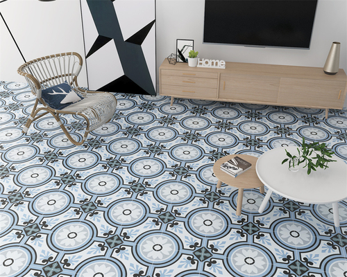 Carreaux céramiques rustiques bleus de 20x20 cm pour plancher intérieur