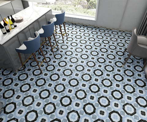 Pas de décoloration 200x200mm Carreaux de mur en céramique rustique et carreaux de sol bleu pour salon et cuisine