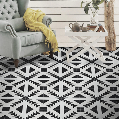 Carreaux rustiques en céramique de sol de 200x200 mm de qualité AAA noir et blanc pour salon et salle de bain