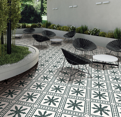 Carreaux de sol en vert et beige 200x200 mm pour la salle à manger et carreaux rustiques en céramique résistants aux rayures pour le salon