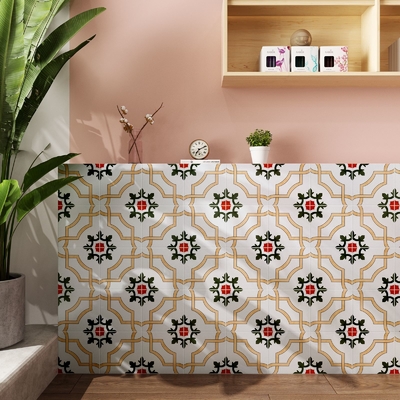Jaune clair et vert 200x200mm Carreaux rustiques en céramique durables et en brique de feu pour salle de bain et salon
