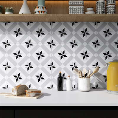Carreaux rustiques en céramique 20x20 cm gris noir pour les murs intérieurs