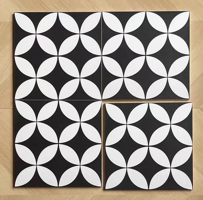 Blanc et noir 200x200mm Carreaux céramiques rustiques pour le salon et carreaux muraux résistants à l'usure pour le balcon
