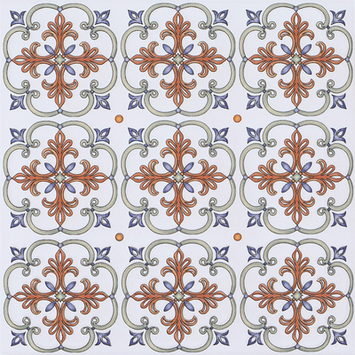 Carreaux rustiques en céramique encaustique blanc et rouge pour la cuisine et le salon