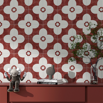 Carreau de céramique rustique rouge 20x20cm pour sol et mur intérieur
