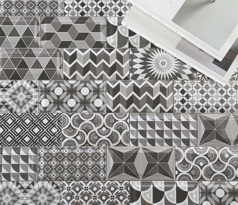 Carreaux de mur d'intérieur en argile gris 75x152mm pour cuisine et salle de bain