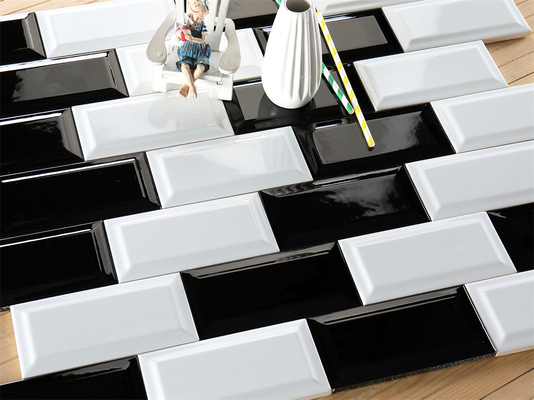 Carreaux de pain de base noir et blanc et carreaux de mur de métro 75x152mm pour la cuisine