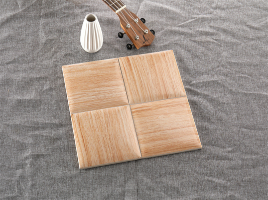 Jaune clair 152x152mm Pain de grain de bois Carreaux muraux pour le fond et le comptoir, corps blanc ISO9001