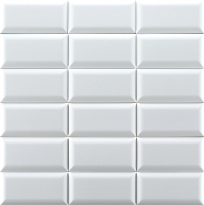 Carreaux blancs 75x152mm Carreaux de mur en céramique brillante pour salle de bain et cuisine