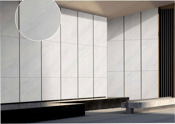 Ligne 3D Blanc Mat Antique Mur de rideau extérieur Carreaux de porcelaine 600x1200cm Pour centre commercial et bâtiment