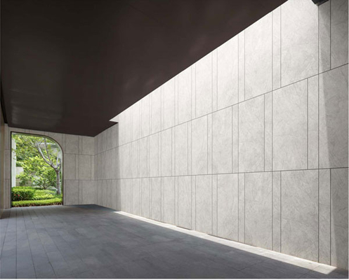 Carreaux de mur de rideau extérieur résistant à l'usure à l'encre gravée Beige 120x60cm Surface légèrement taillée
