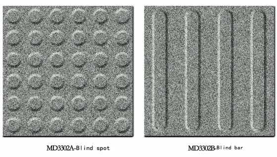 Bandes aveugles et taches aveugles 600x600x12mm Corps entier gris anti-déroute Carreaux aveugles de chemin et carreaux de pavés pour le parc