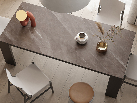 Anti-dérapant au sol intérieur 1420x2700mm grise de grès mat grès sintré de la pierre en tôle pour salle de bain
